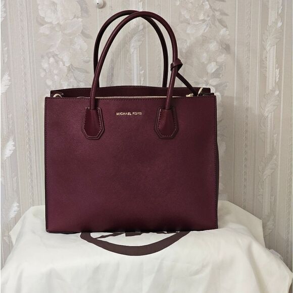 Michael Kors Large Mercer Satchel Crossbody Leather Bag NWT - Picture 4 of 9